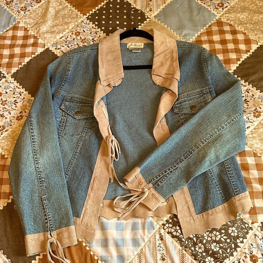 Vintage 100% leather denim jacket